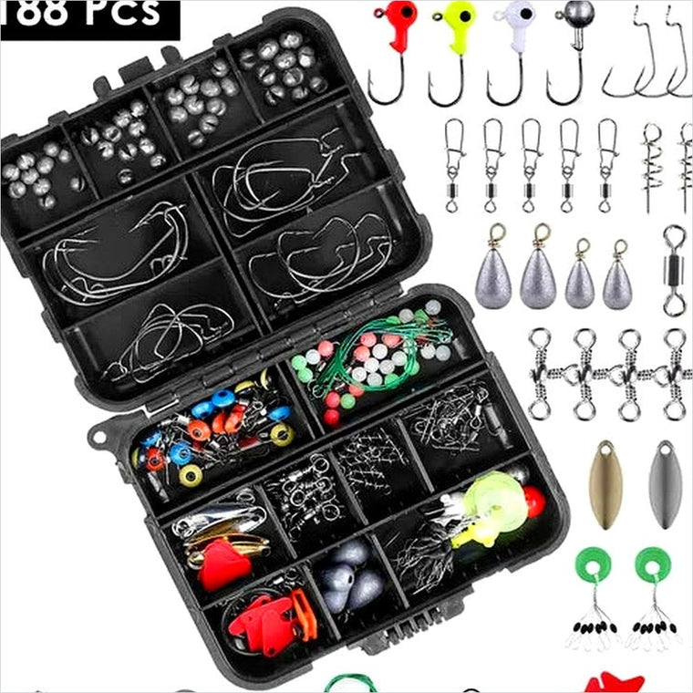 188Pcs Fishing Accessory Kit — BiteClutch Tackle Accessories