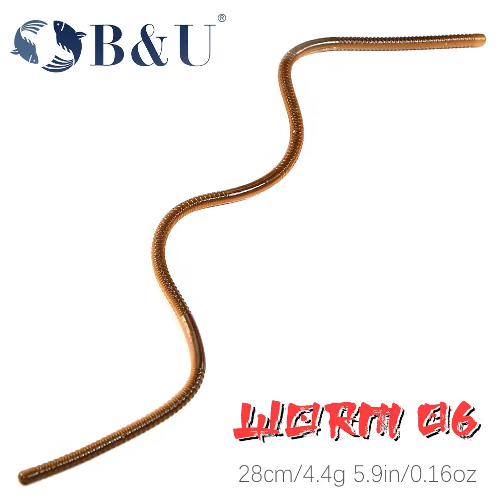 Giant Earthworm Soft Lure — 280mm, Slow-Sinking