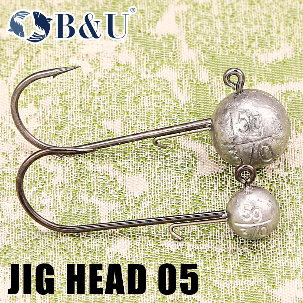 High-Strength Jig Head Hooks — 5 Weight Options