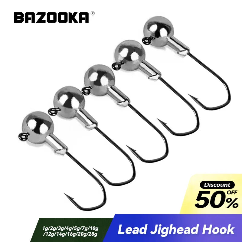 Lead Head Jig Hooks — 9 Weight Options, Soft Bait