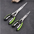 Multi-Function Fishing Pliers — Stainless, Rubber Grip