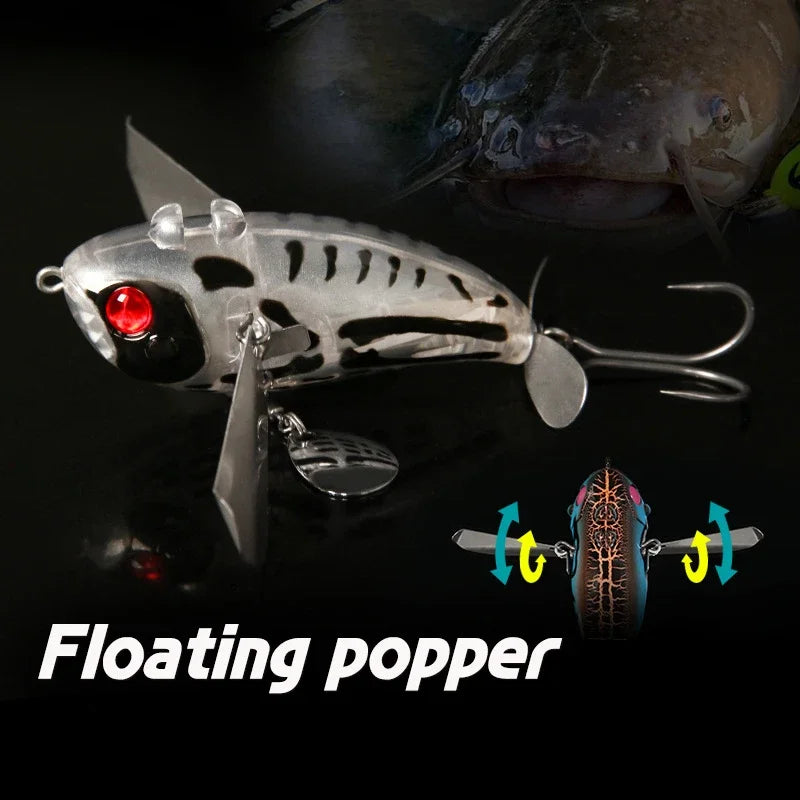 Golden Cicada Propeller Popper — Topwater, 70mm