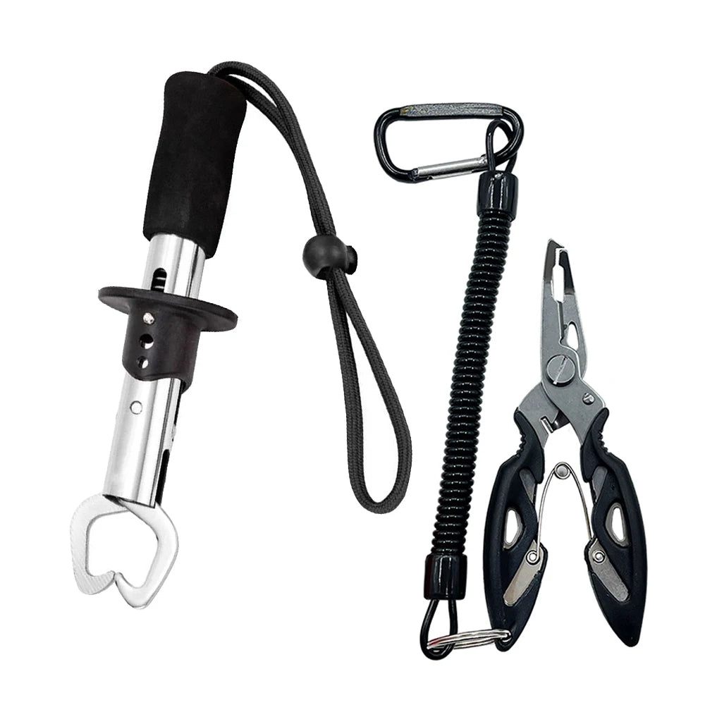 Lure Pliers with Fish Gripper — Stainless, 17/21cm