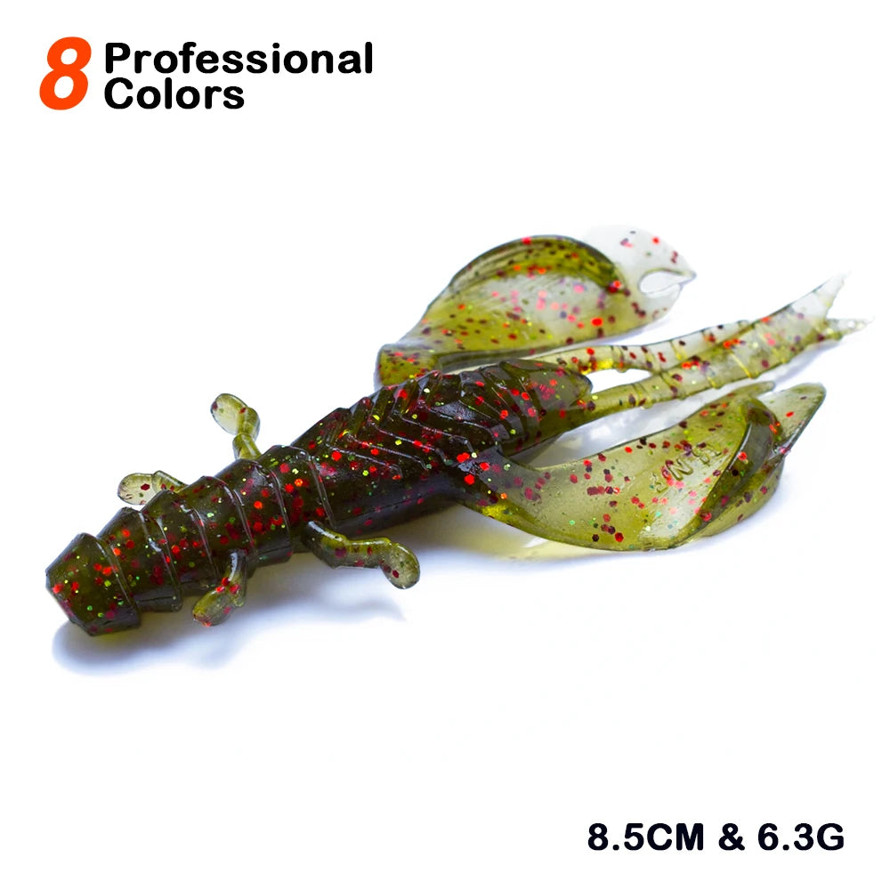 Soft Silicone Shrimp Crankbait — 4 or 8 Pack