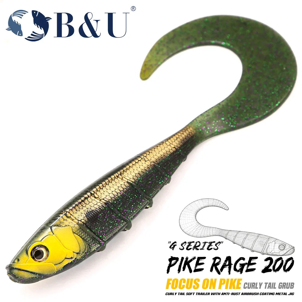 Curly Tail Grub Swimbait — 20cm, Pike & Musky