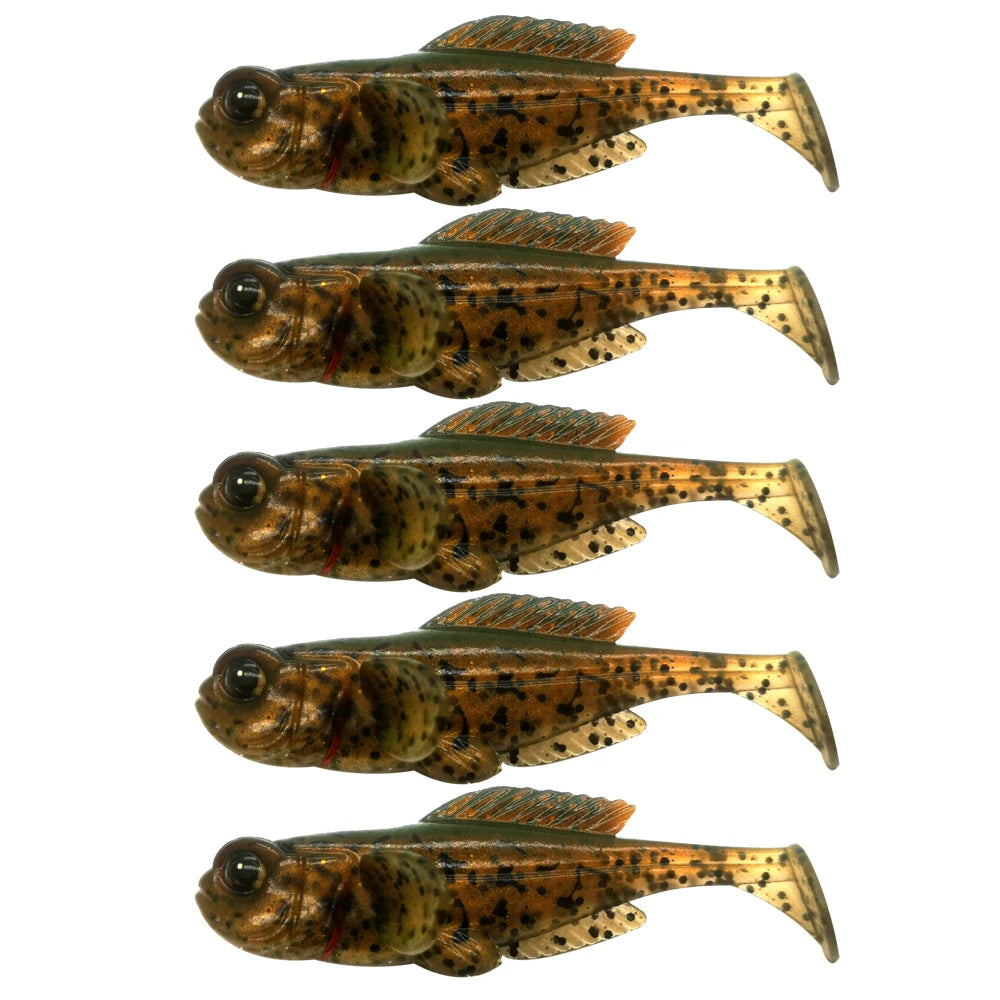 Goby Paddle-Tail Swimbait — 5 Pack, Ultra-Realistic