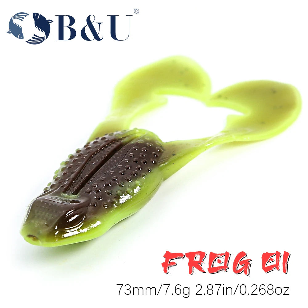 Floating Frog Soft Lure — Trout & Bass, 73mm