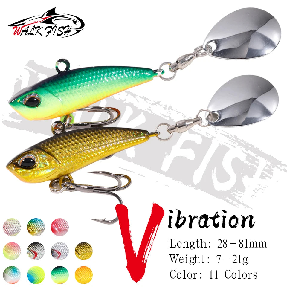 Metal VIB Spinner — Rotating Tail, 4 Weight Options